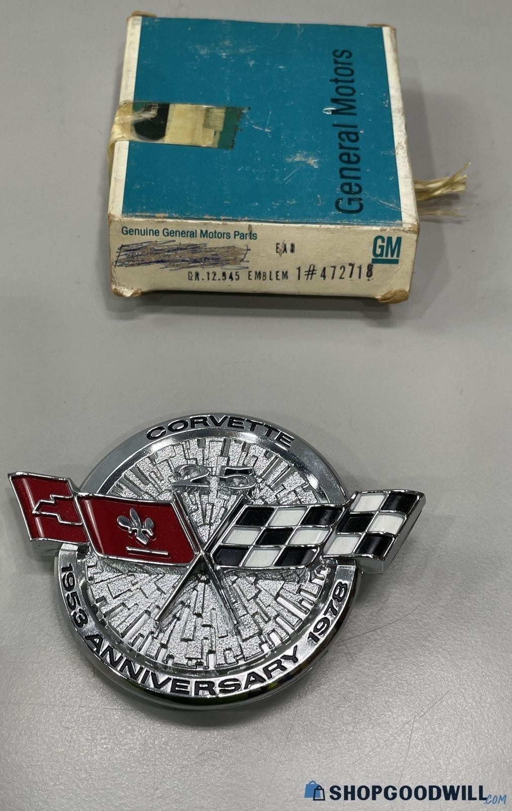 1978 Corvette 25th Anniversary Metal Front Nose Emblem