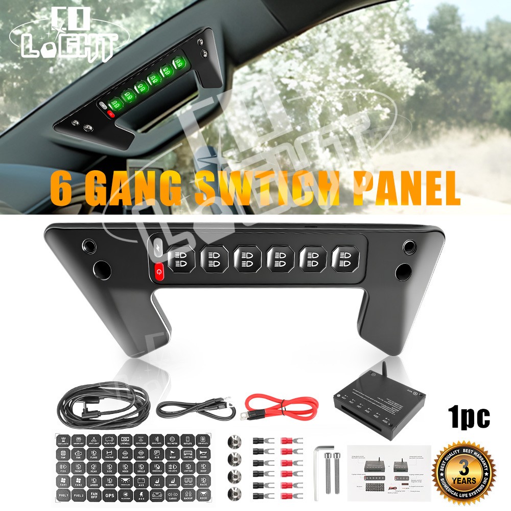 6 Gang Wireless Switch Panel Grab Handle Light Control For Chevrolet Silverado