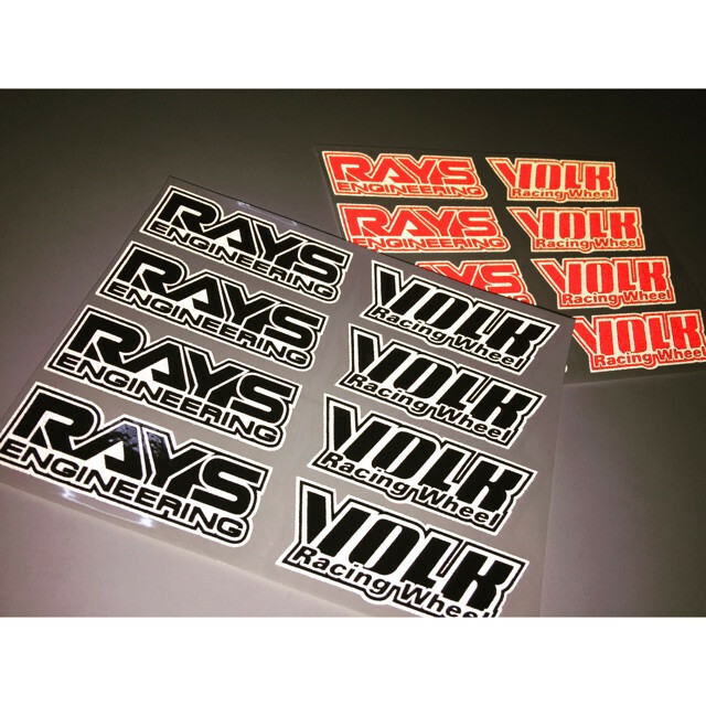 Black JDM Japan Rays Engineering VOLK Racing TE37 Wheel decals sticker 8pcs