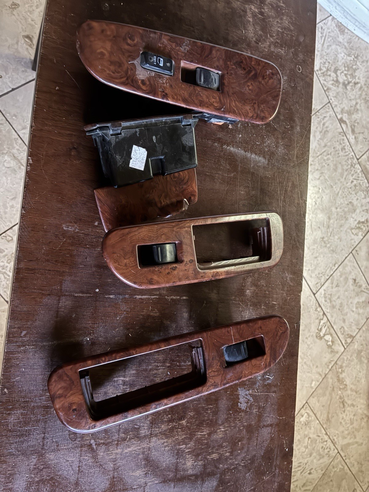 2004-2006 Toyota Tundra Double Cab OEM Wood Grain Window Switch Trim Bezel Lot