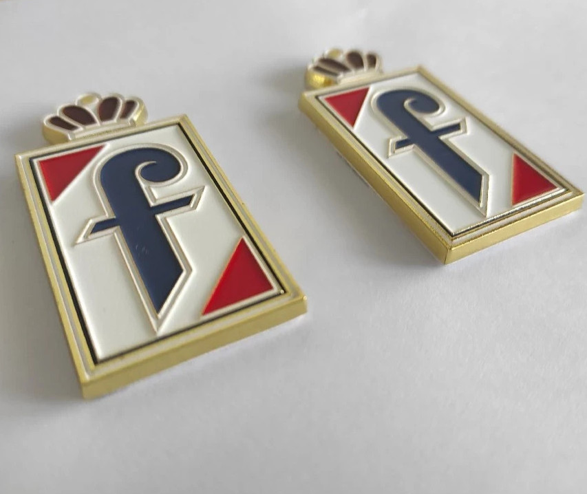 Pininfarina Style F Metal Emblem Badge 2pcs Italian Logo Car Accessory Express