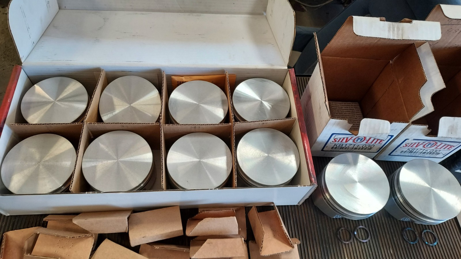 KB Performance Pistons (10) K8-KB171+.030 Pistons New with Pins and Spiral Locks