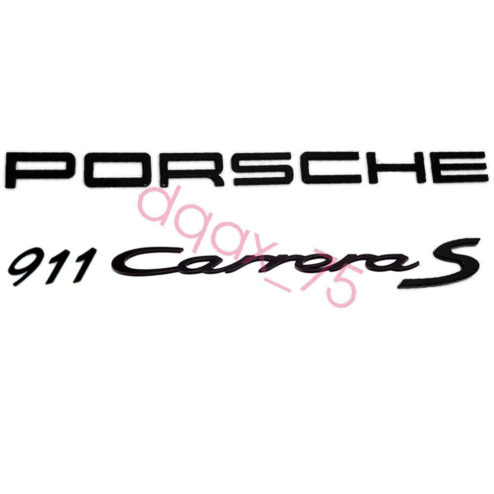 PORSCHE 911 Carrera S 991 GLOSS BLACK BADGE / EMBLEM GENUINE NEW