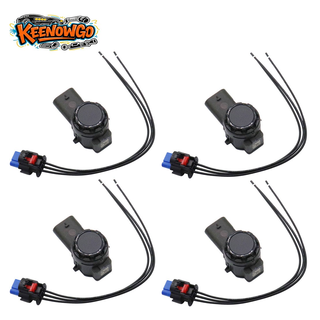 4x Parking Sensor + Connector Fits VW Audi 5WA919275 5WA919275B 5WA919275BGRU