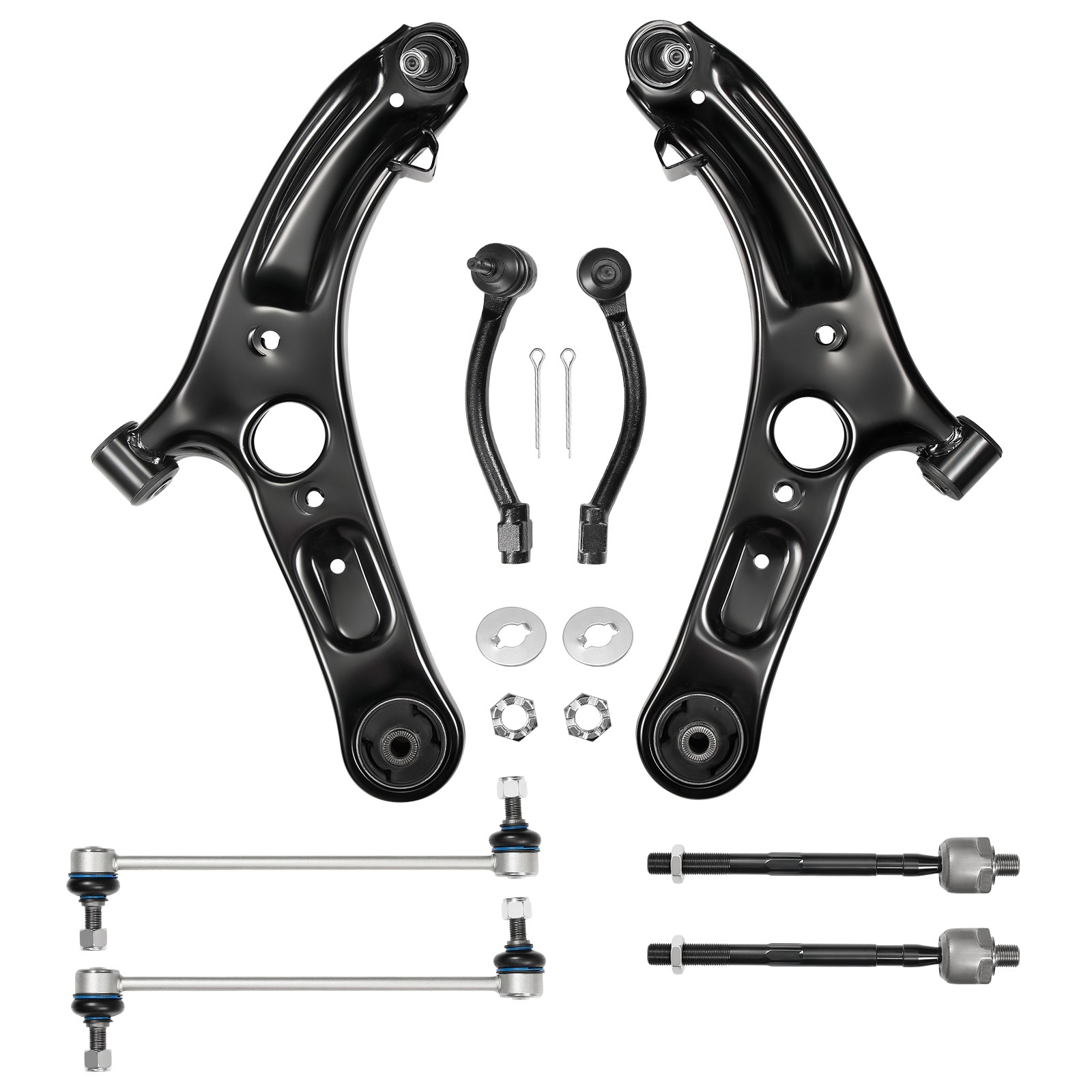 8Pcs Fits Hyundai Elantra GT 2014-2016 2.0L Front Lower Control Arm Tie Rods Kit