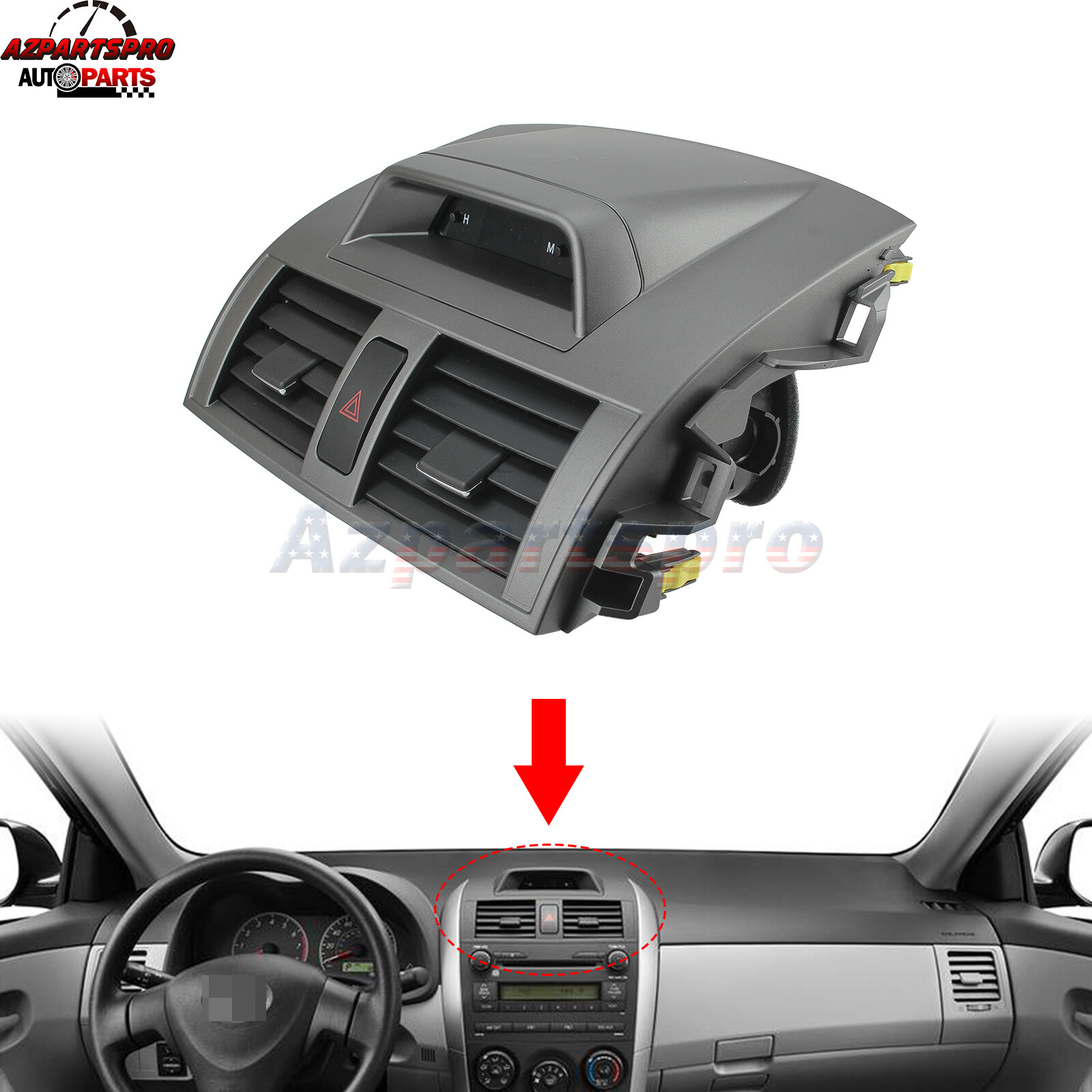 Center Console Dashboard AC Air Vent Panel for Toyota Corolla Sedan 2009-2013