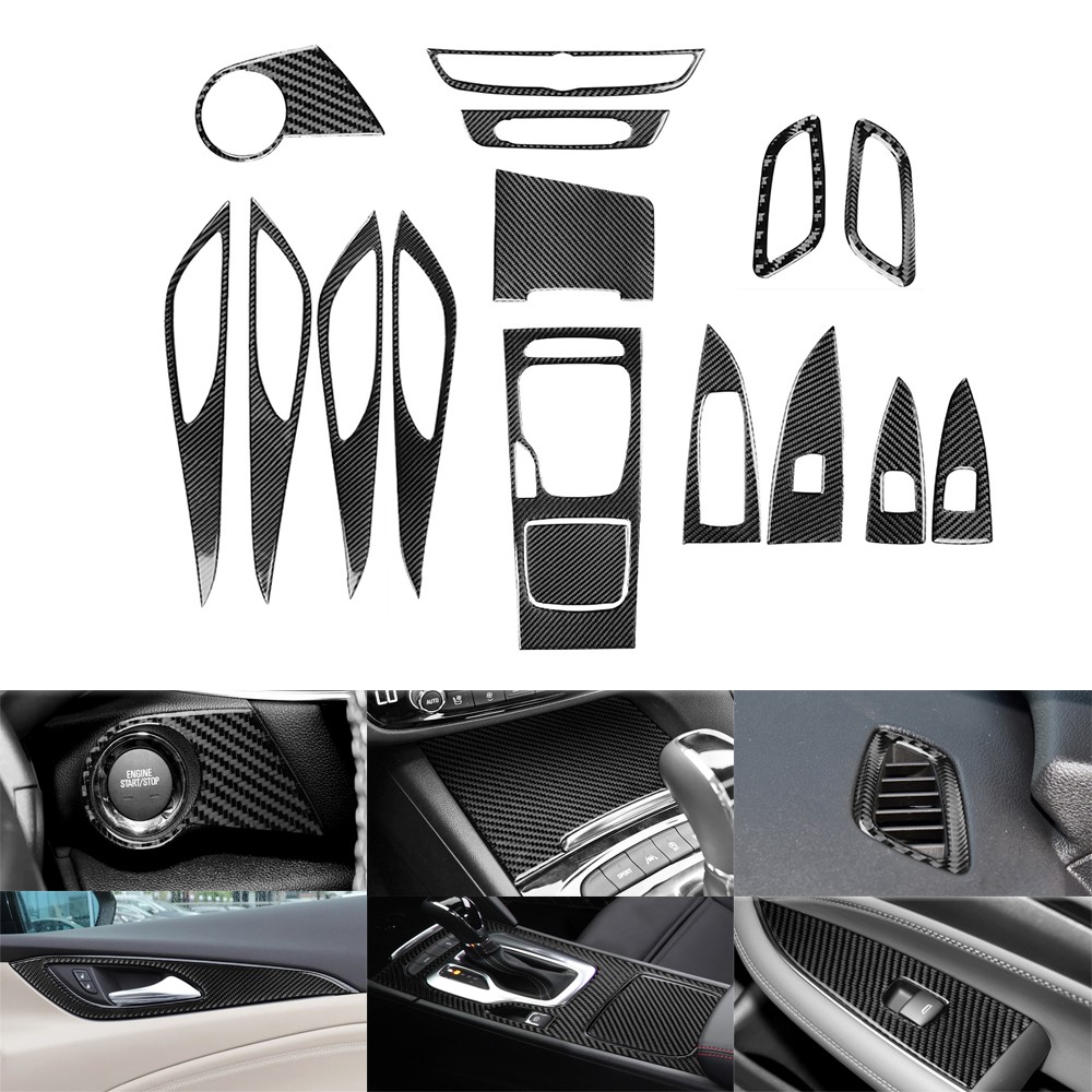 16Pcs Carbon Fiber Interior Full Set Decor Trim Kits For Buick Regal 2017-2020