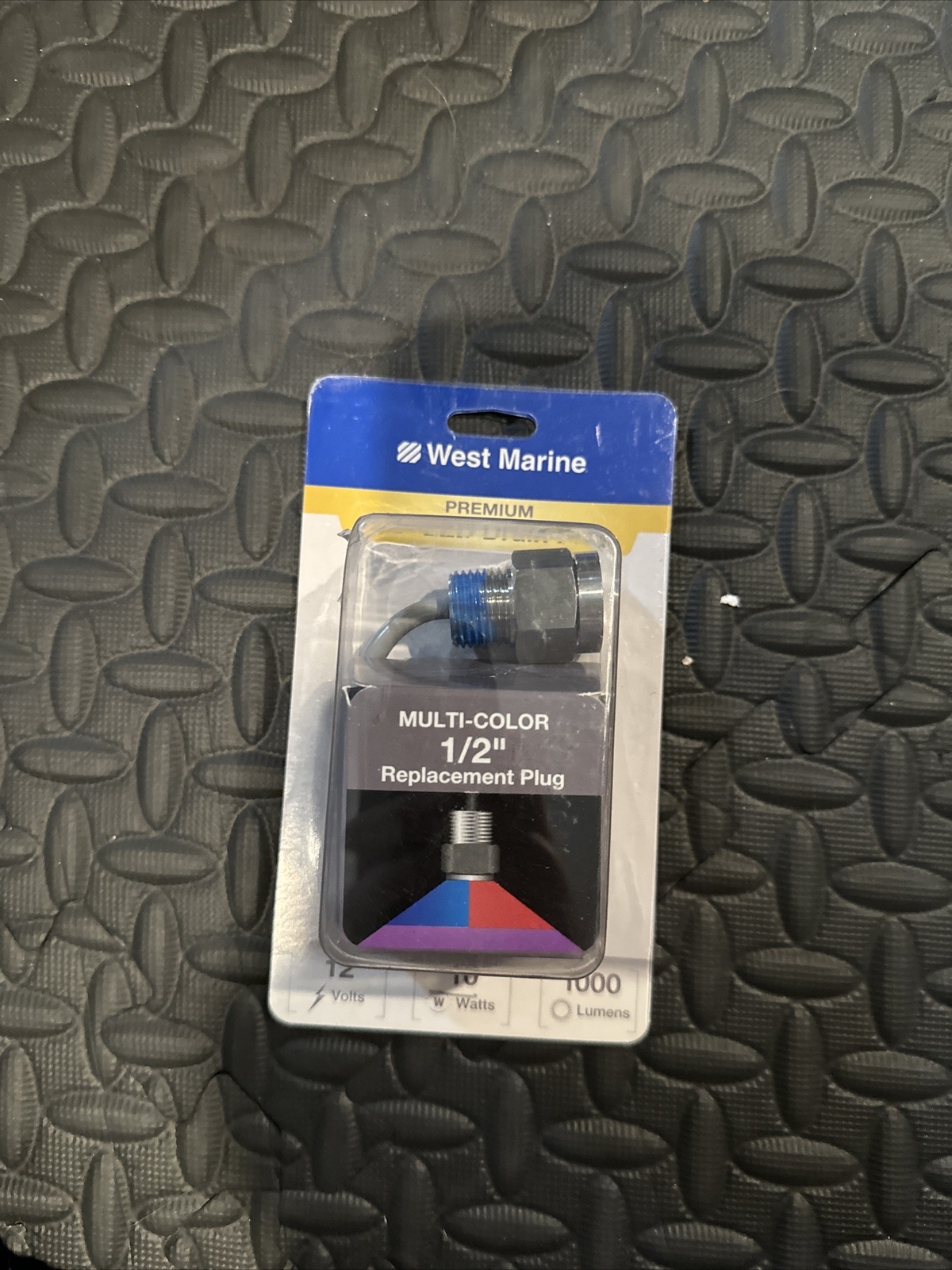 West Marine LED Premium 1/2” LED Drain Plug Light, RGB 19559756 BRAND NEW