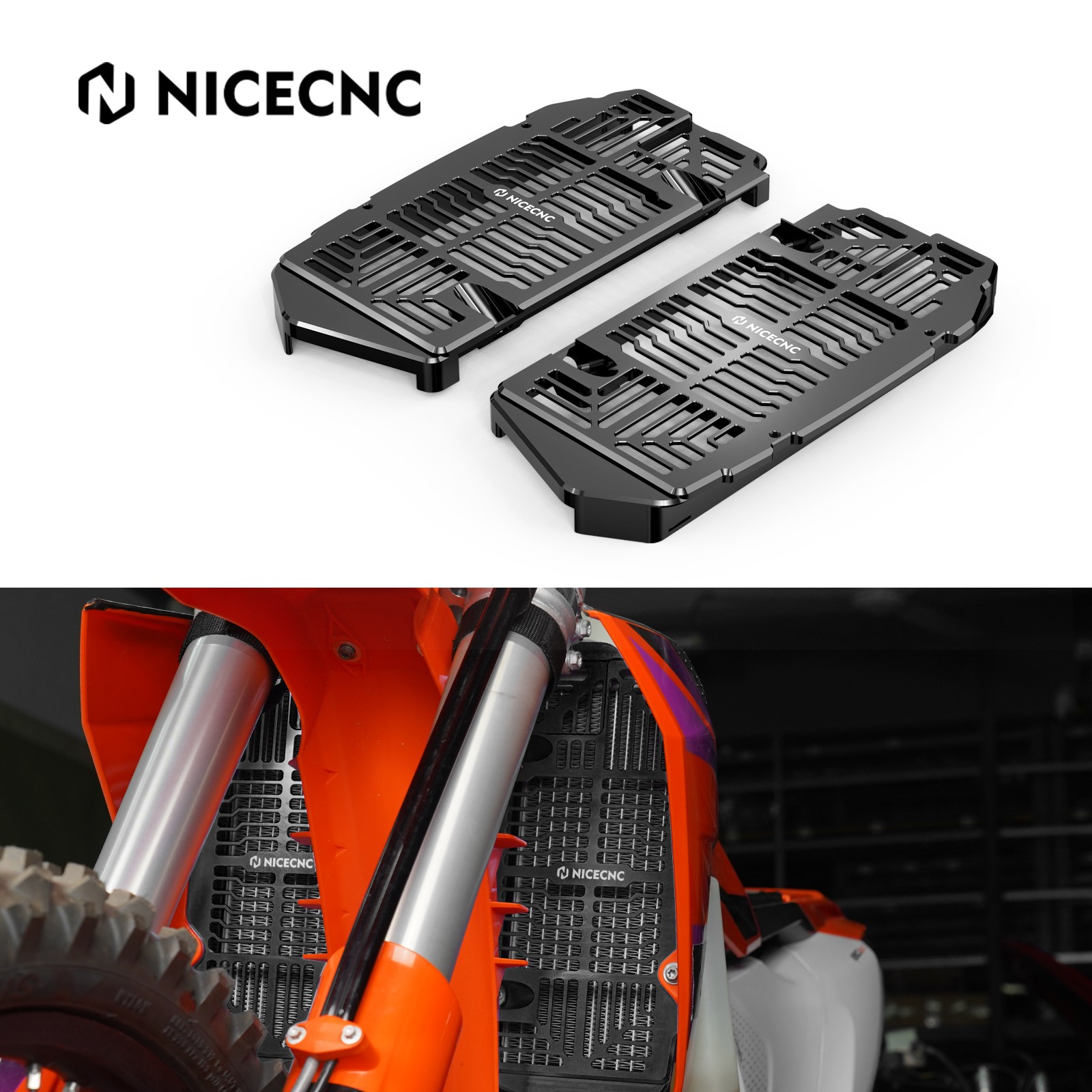 NICECNC Radiator Guards For Husqvarna 150 250 350 450 501 TE FE TC FC 2024-2026