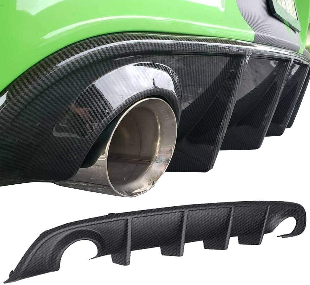 Rear Bumper Diffuser Lip Carbon Fiber Look Fits For 15-21 Dodge Charger SRT