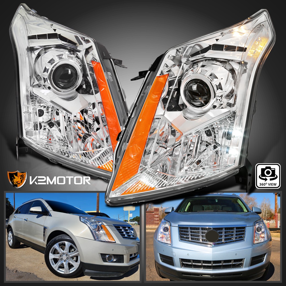 Fits 2010-2016 Cadillac SRX Halogen Projector Headlights Head Lamps Left+Right Fits 2010-2016 Cadillac SRX Halogen Projector Headlights Head Lamps Left+Right