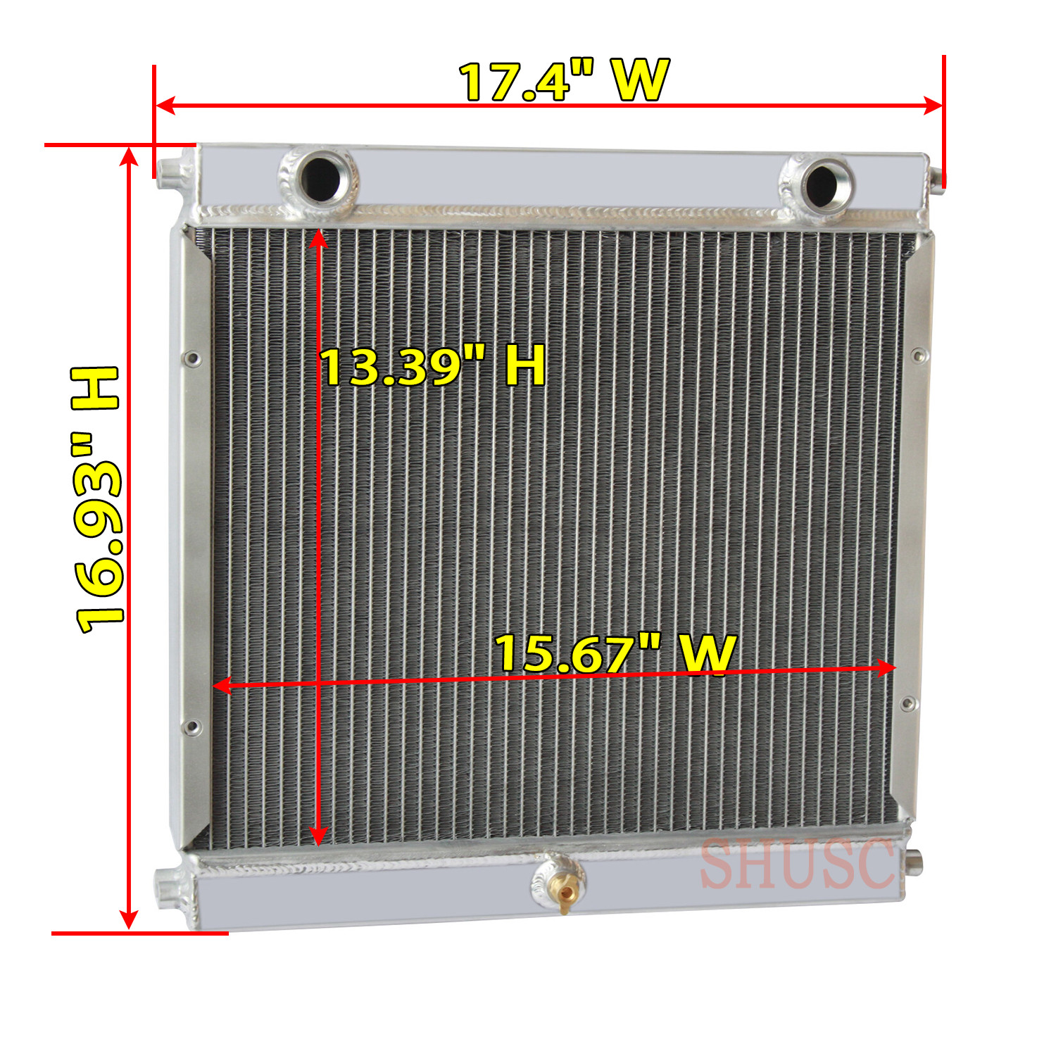 Aluminum 4 Row Radiator For Dragster Roadster Style Double Pass .