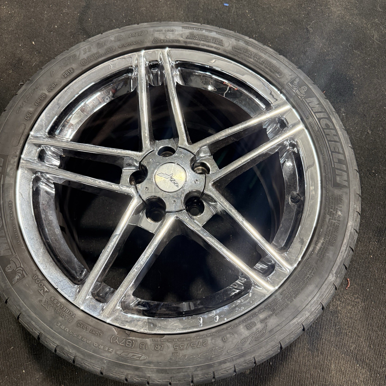 06-13 Chevy Corvette Z06 18x9.5 ET 40 Front Wheel Chrome C6 5x120.65
