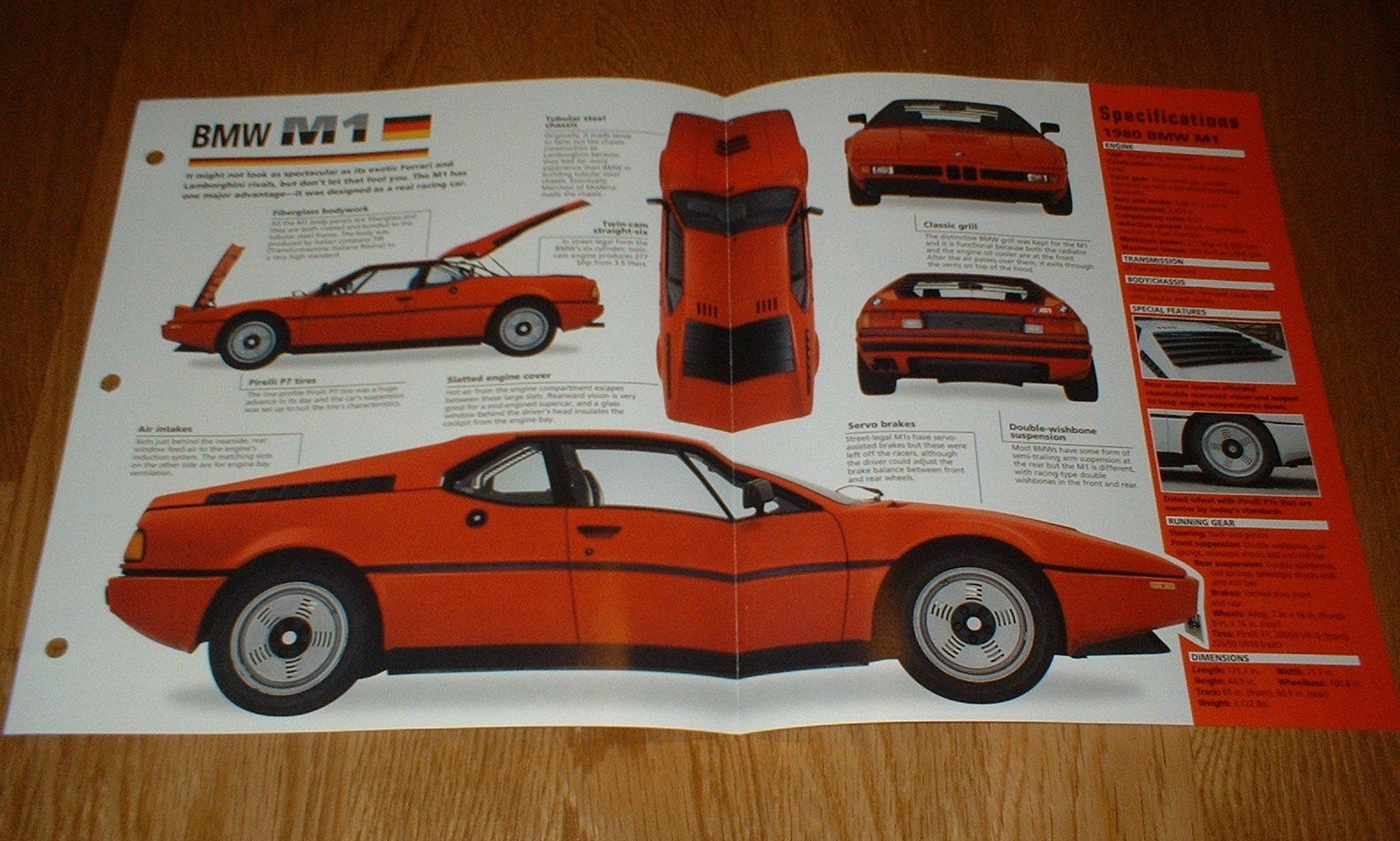 1980 BMW M1 SPEC SHEET BROCHURE INFO PRINT POSTER PHOTO 78 79 80 81 82 M-1
