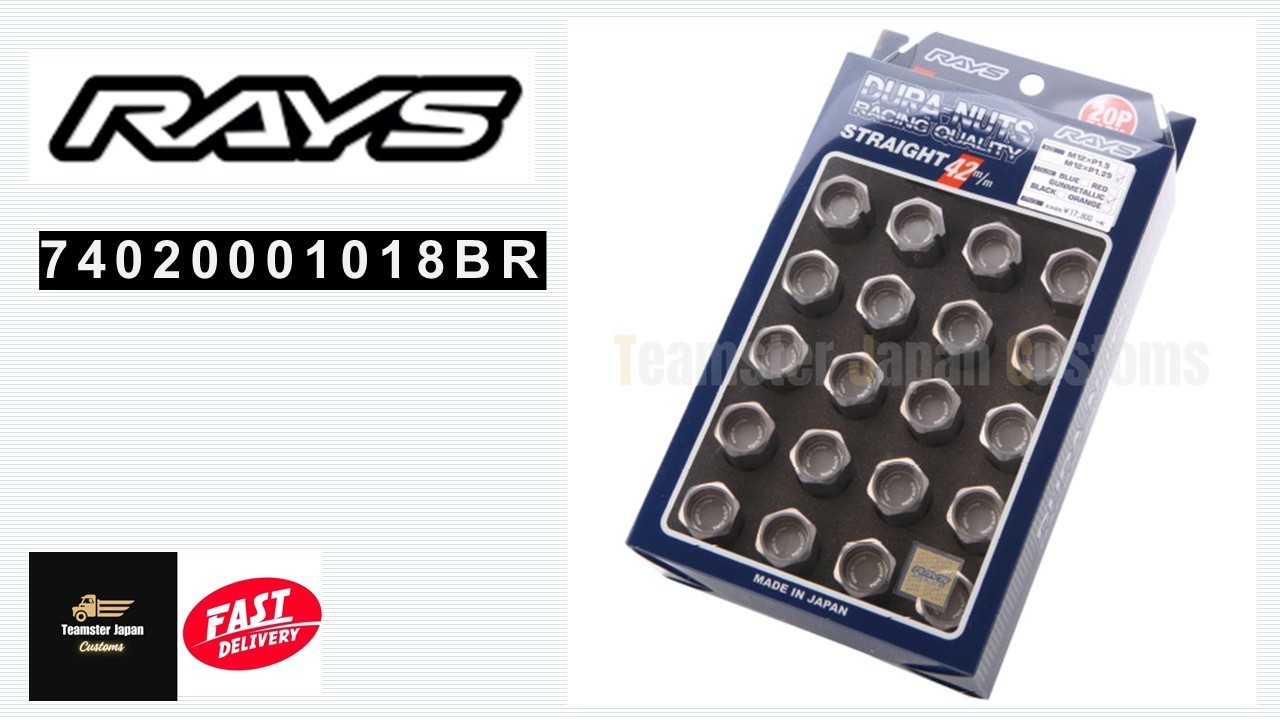 Rays OEM 74020001018BR Nut Set L42 Straight M12 x 1.5 5-lug Bronze Anodized JDM