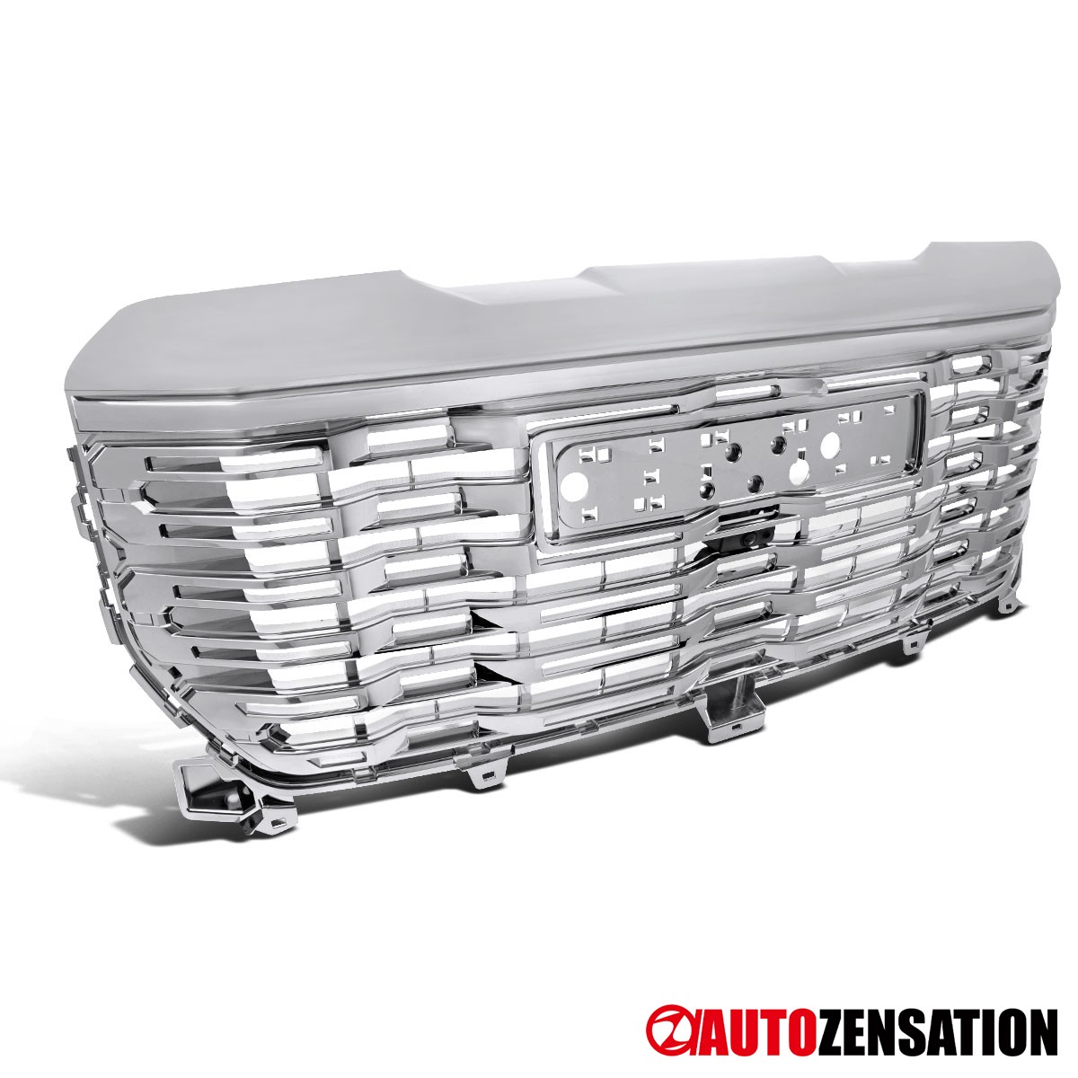 Fit 2022-2026 GMC Sierra 1500 Chrome Front Upper Bumper Hood Grill Mesh Grille