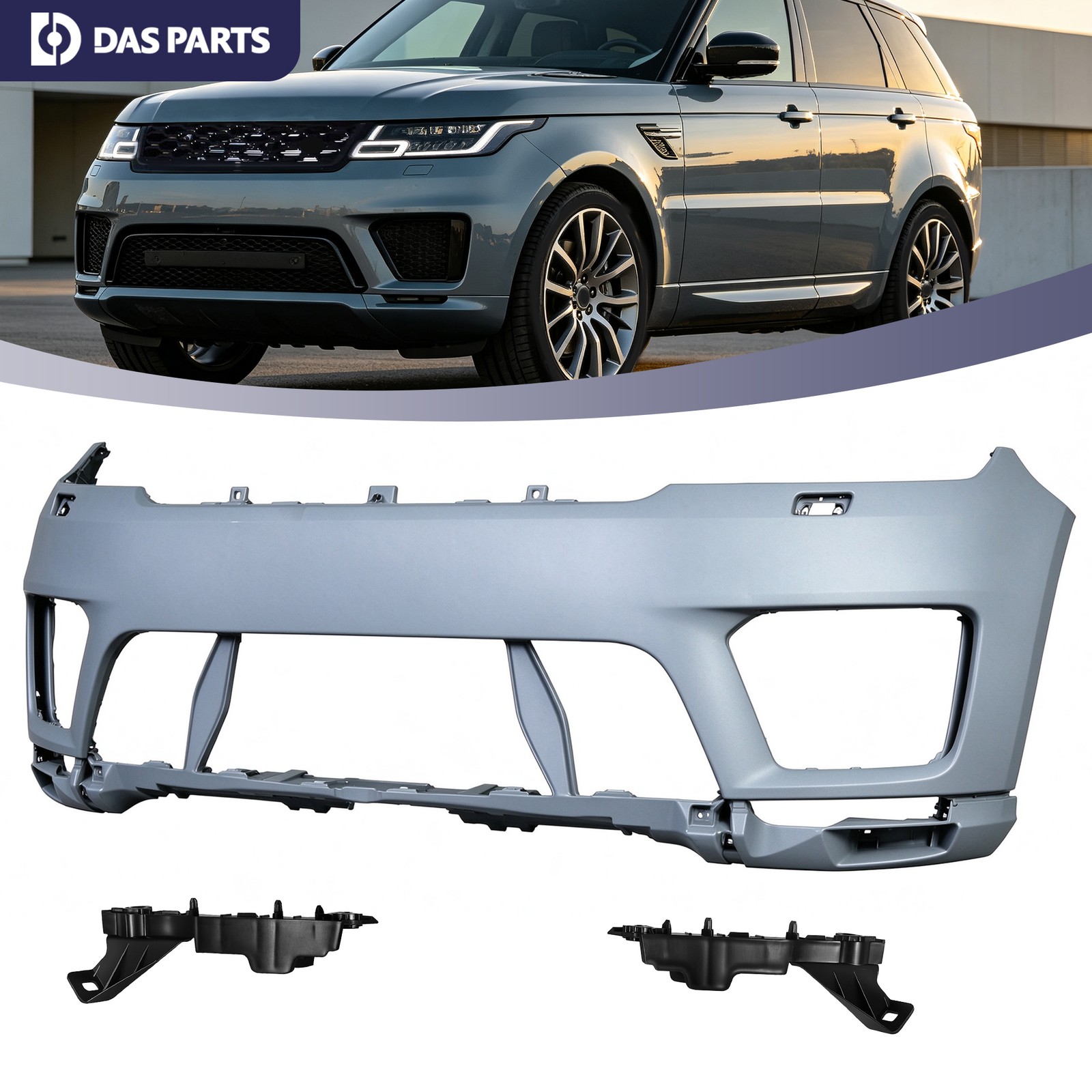 For 2018-22 Land Rover Range Sport Primed Front Bumper Cover Washer Cap Brackets