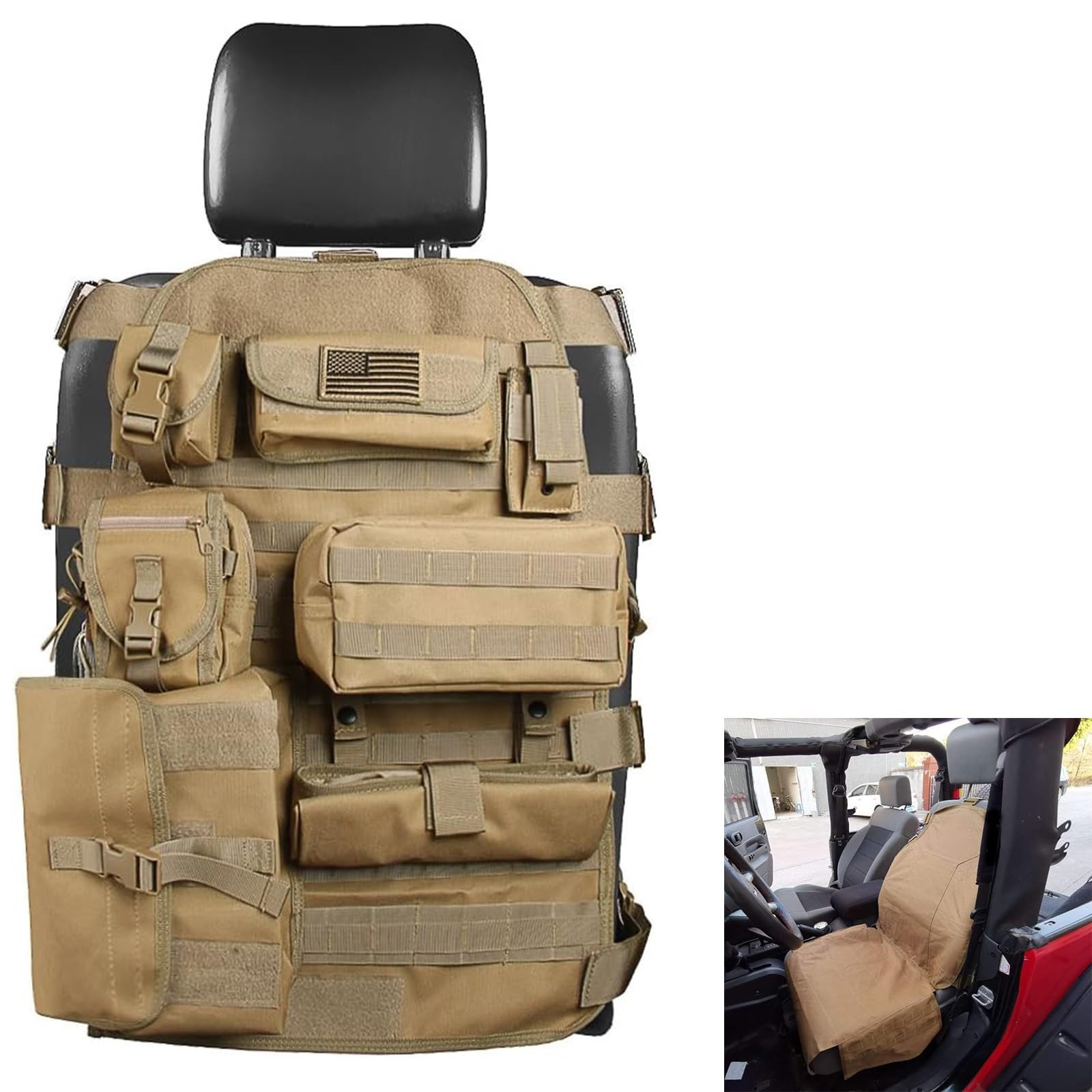 SUNPIE Upgrade Larger Seat Protector Universal Fit Tactical Seat Cover for Truck