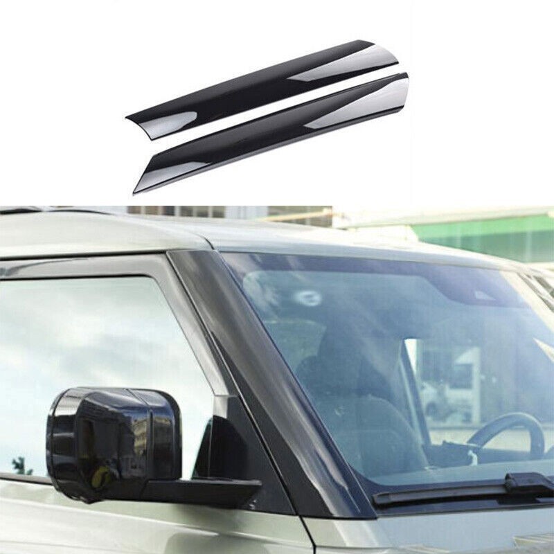 2X Car Window A Pillar For Land Rover Defender 2020-2023 Cover Trim Glossy Black
