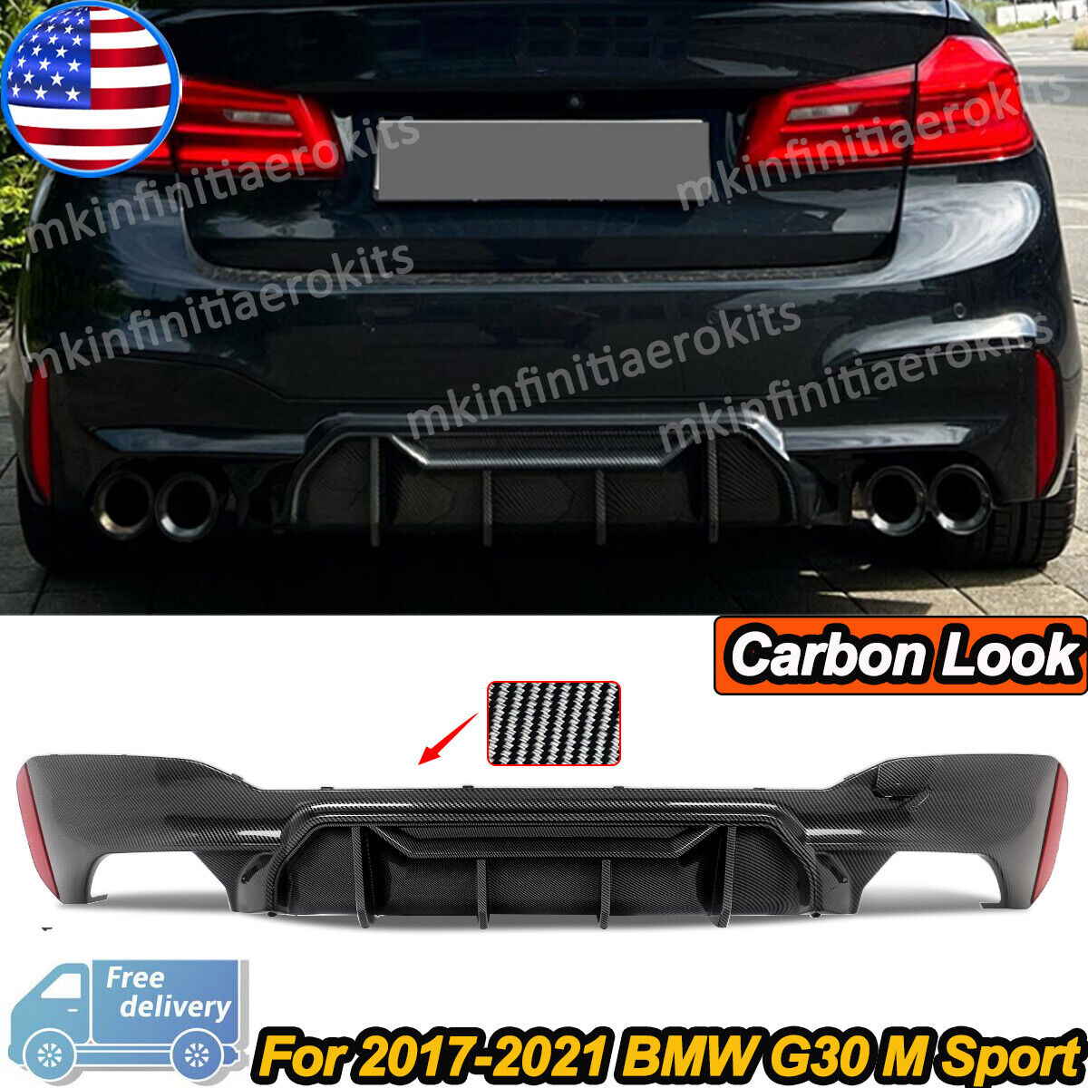 Carbon Fiber Style For 2017+ BMW G30 520i 530i 540i M Performance Rear Diffuser