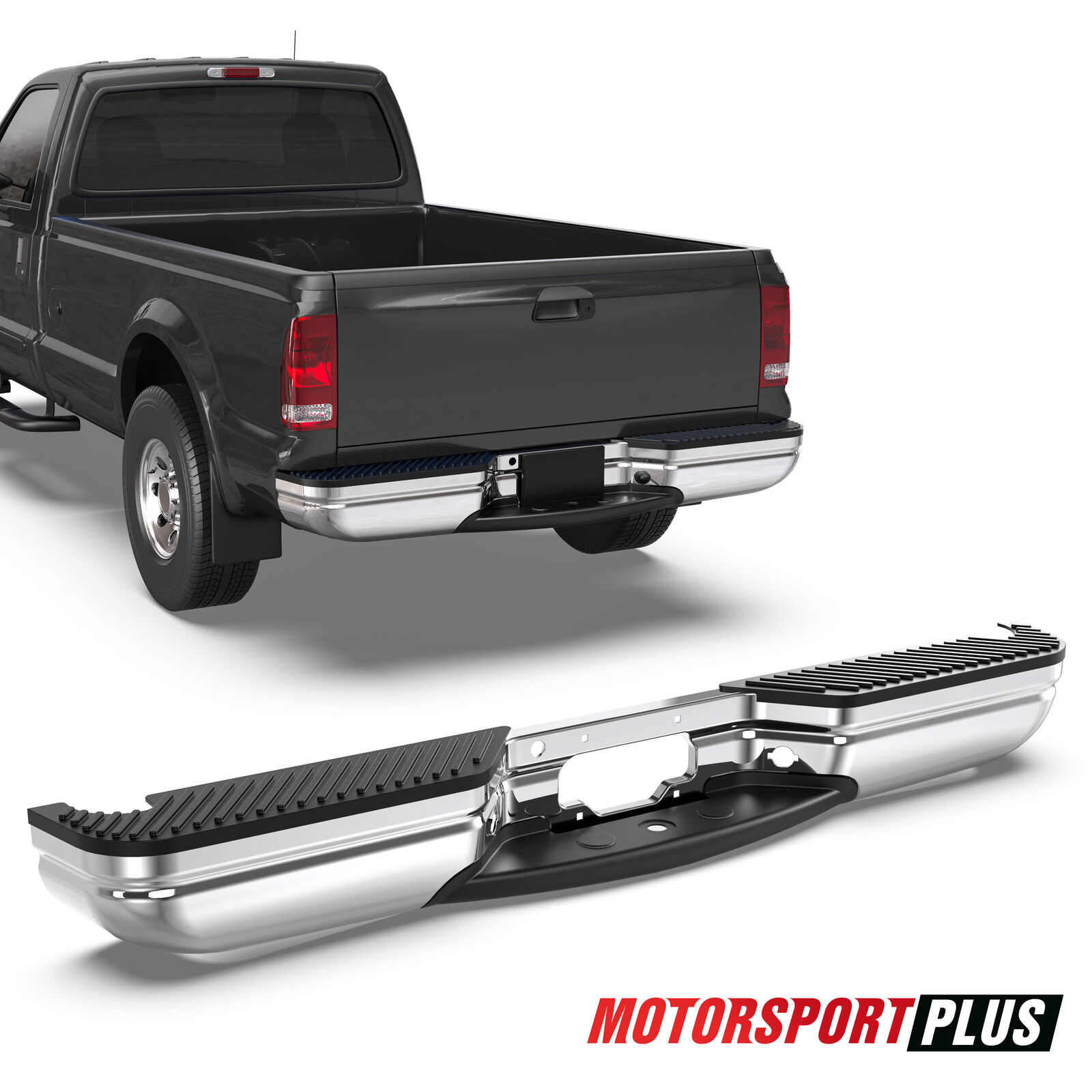 Chrome Rear Step Bumper Assembly For 1997-2004 Ford F150 1997-99 F250 StyleSide