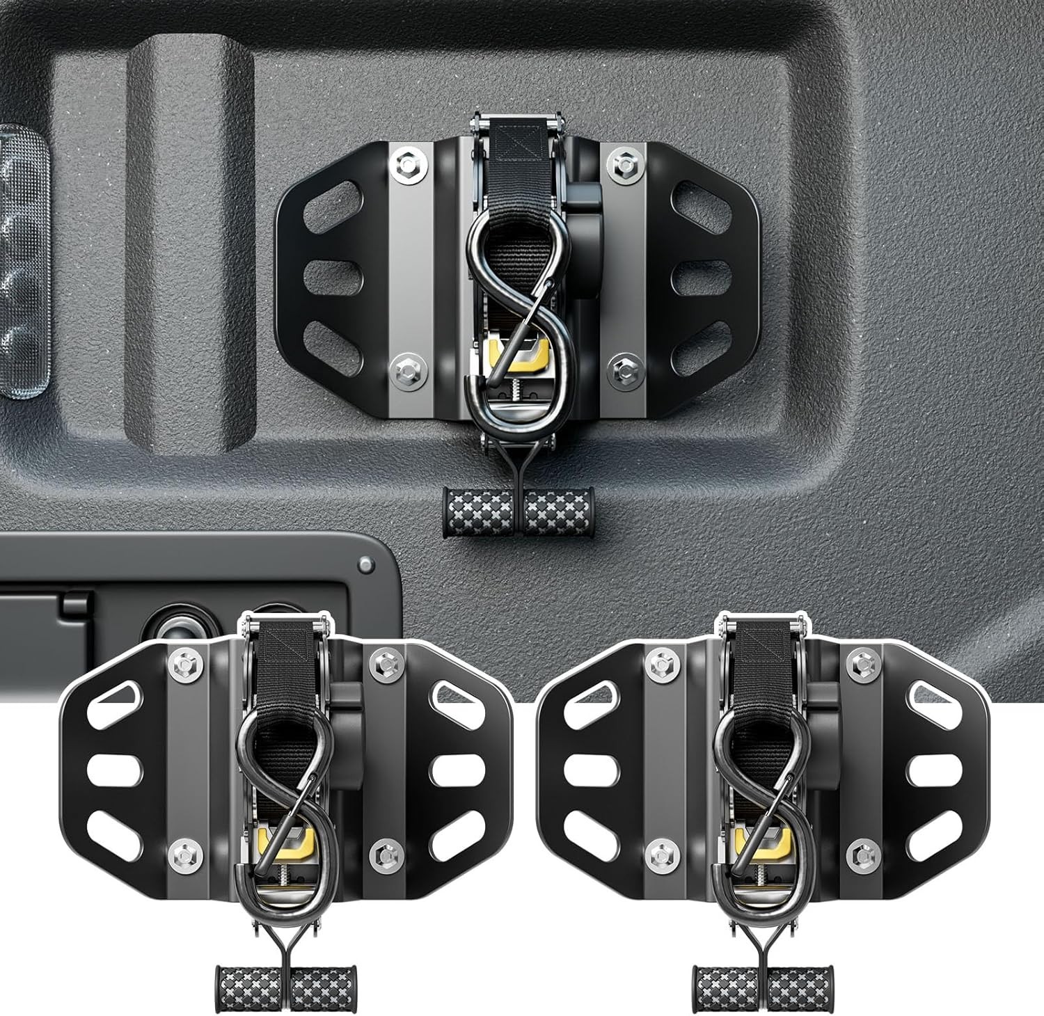 For 2015-2026 Ford F150 Retractable Ratchet Straps Retractable Tie Down Straps