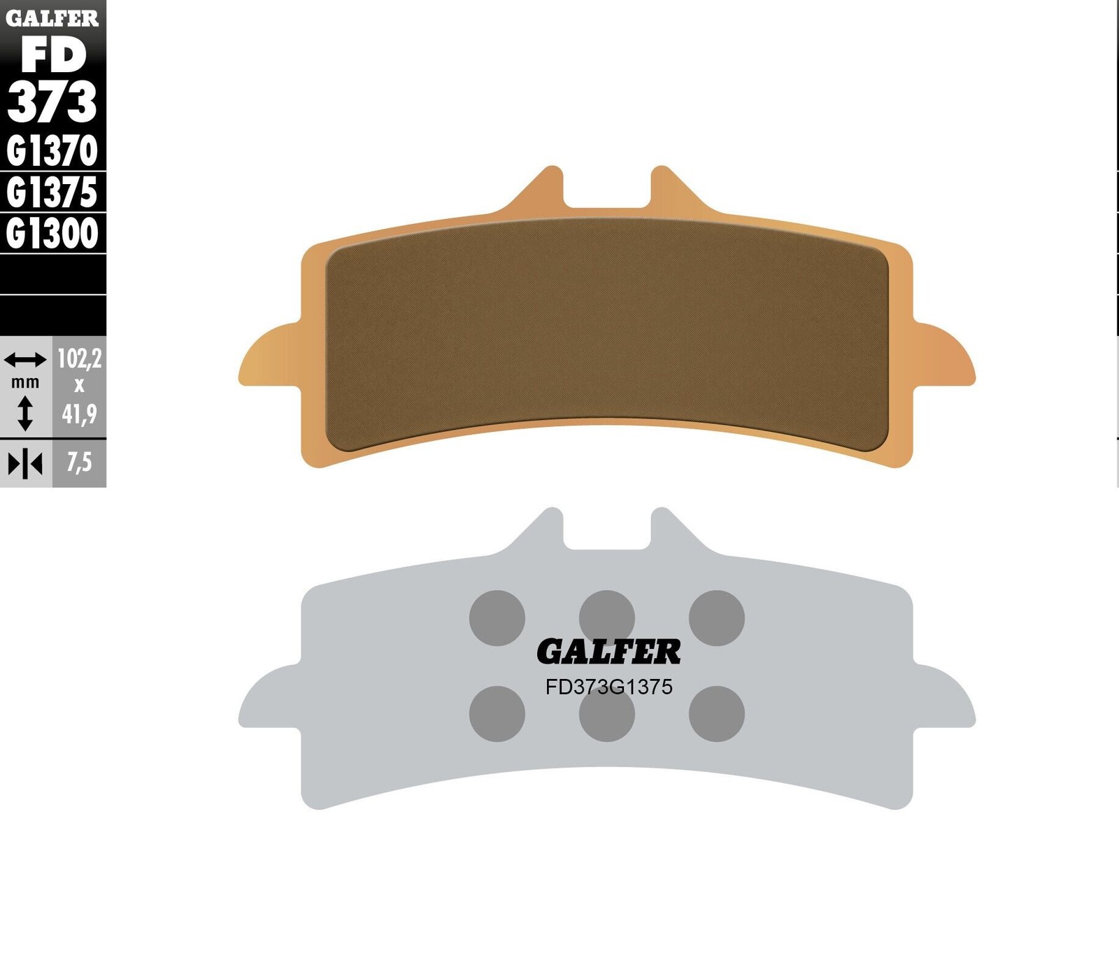 Galfer 1375 Performance/Track Day Brake Pads Front/Rear FD373G1375