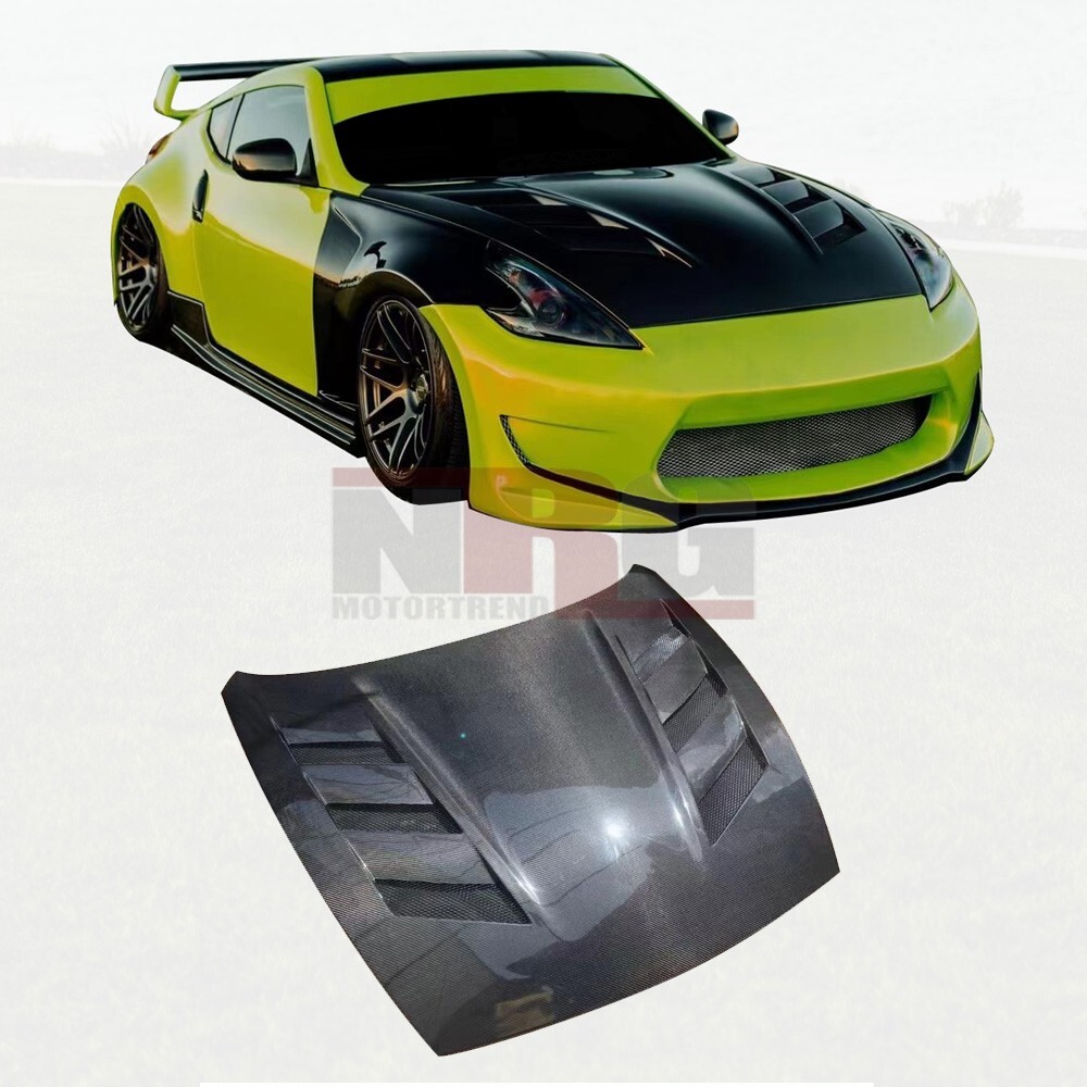 for 2009-2021 Nissan 370z AMS style vented Carbon Fiber Hood