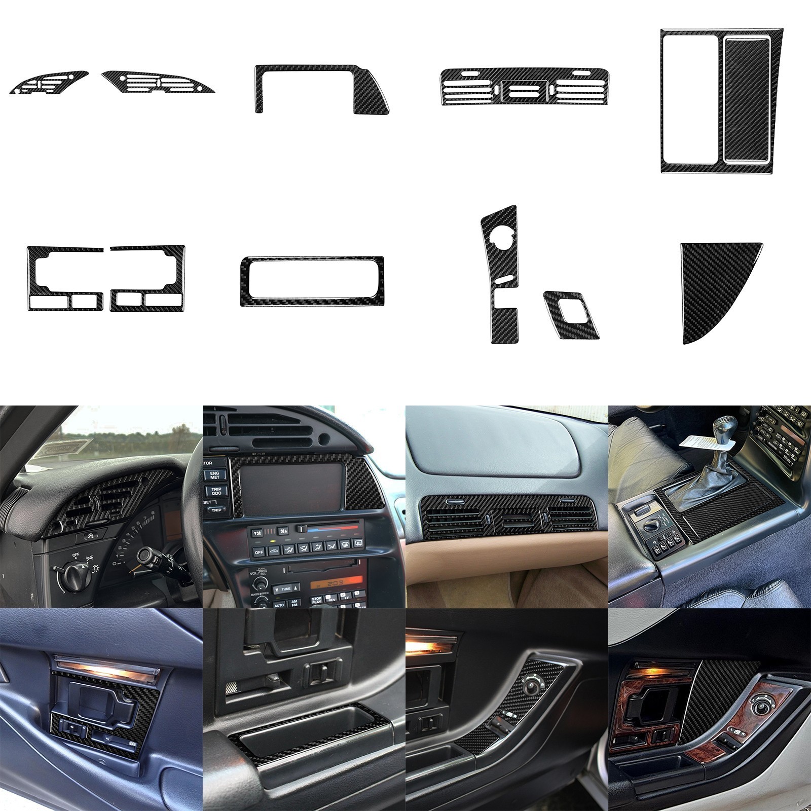 13Pcs Chevrolet Corvette C4 genuine carbon fibre full interior kit 94-96