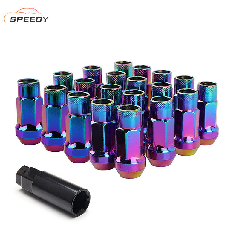 20 Pcs Extended Steel Tuner Open Ended Wheel Lug Nuts M12x1.25mm For Toyota