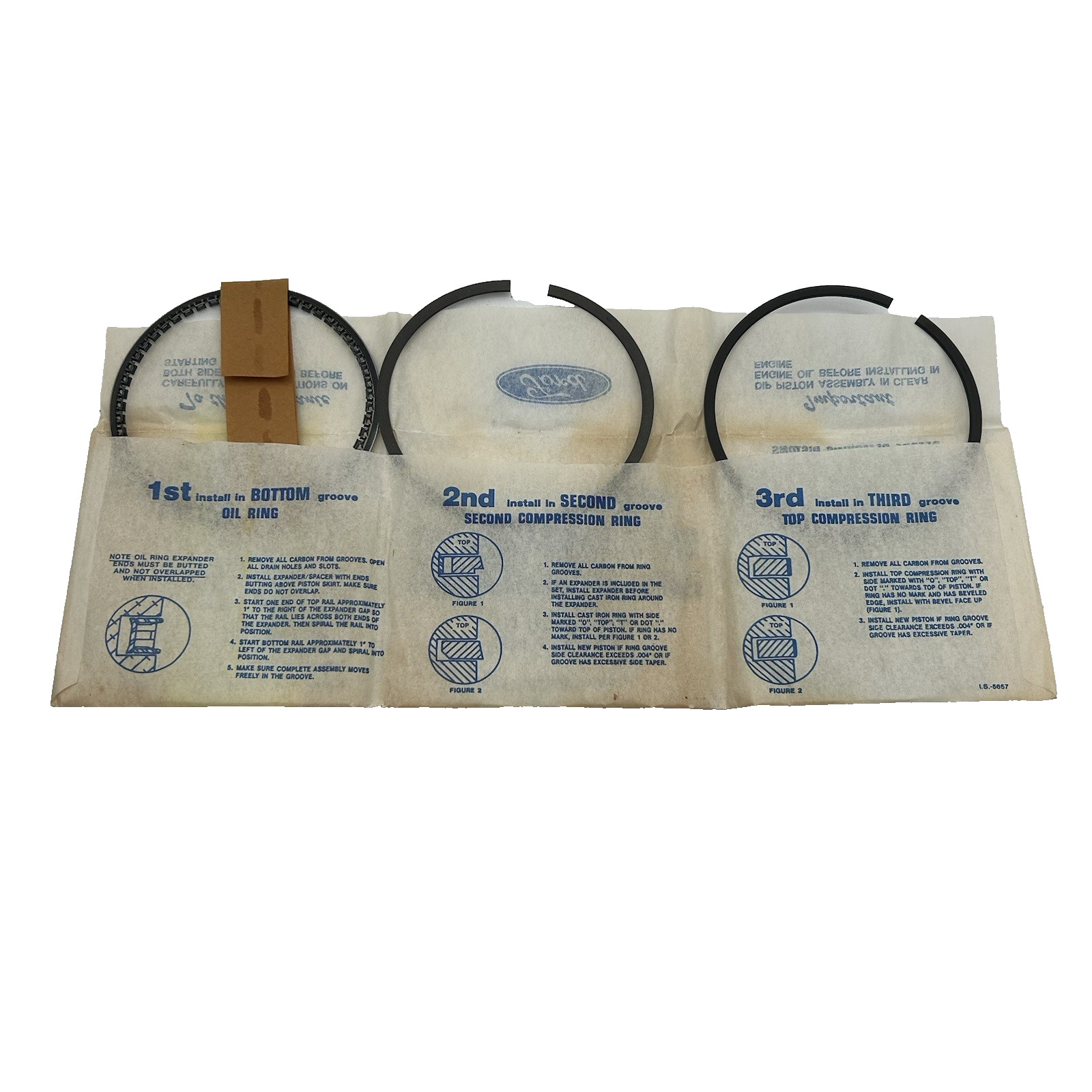 NEW NOS 1986 - 1995 Ford Mustang 5.0L 5.0 Piston Ring Set of 3 OEM F2ZZ-6148-A