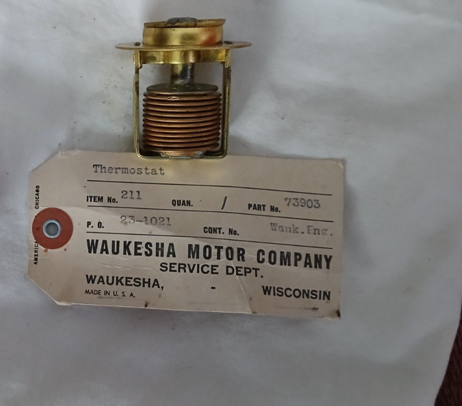 (1) Vintage Waukesha Engine Thermostat 73903 NOS military surplus Parts (1) Vintage Waukesha Engine Thermostat 73903 NOS military surplus Parts