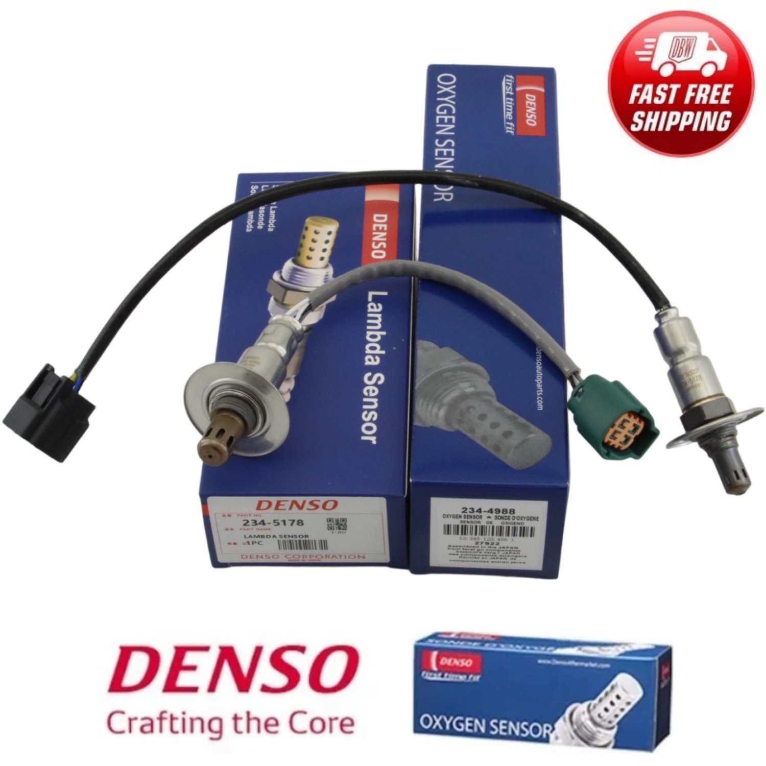 Denso 2PCS Upstream+Downstream Oxygen Sensor For Subaru Forester WRX 2.0L Turbo