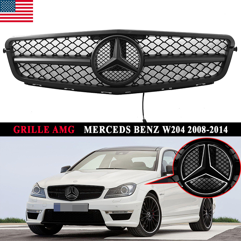 AMG Style Grille W/LED Star For 2008-2014 Mercedes Benz W204 C200 C250 C300 C350