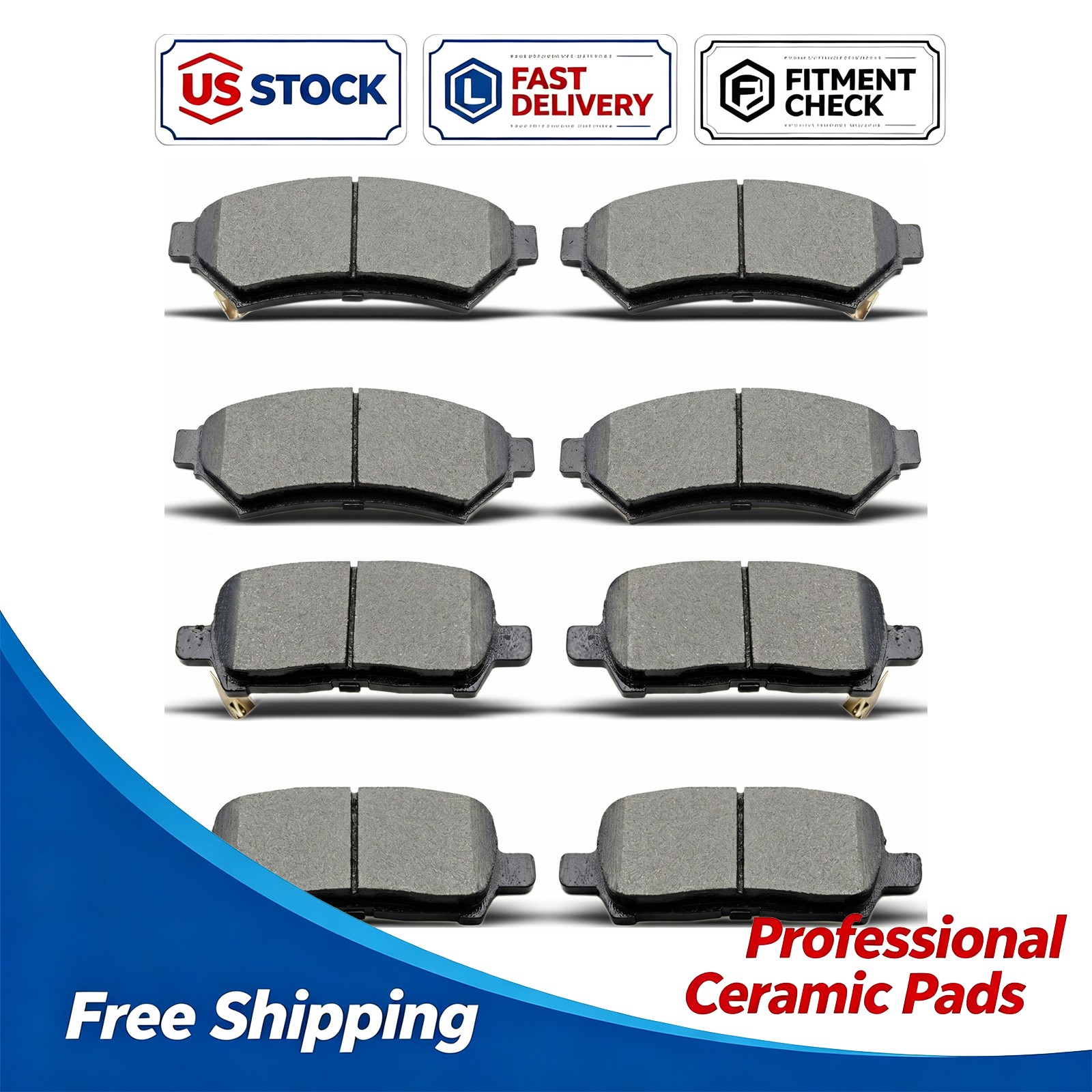 Front & Rear Ceramic Brake Pads for BUICK LaCROSSE 2005 2006 2007	All Models