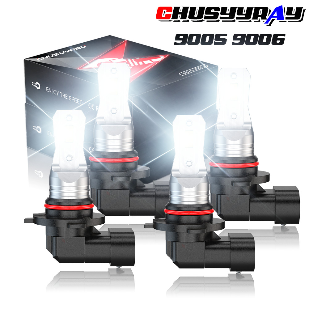 9006 9005 LED Headlight KIT Combo Bulbs 10000K High Low Beam Super Bright White