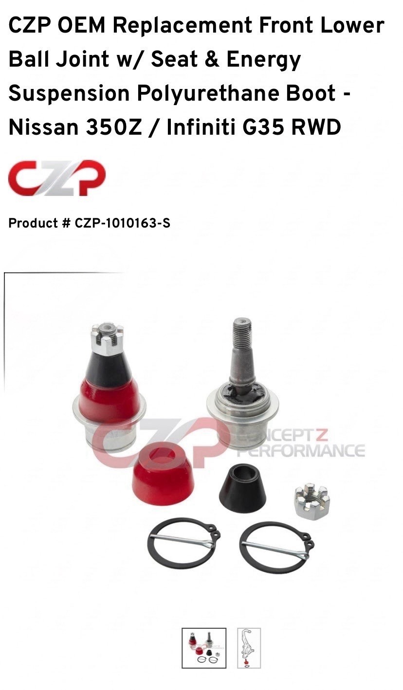 Concept Z Performance 2003-04 350z/ G35 Coupe/sedan Front Lower Ball Joints Concept Z Performance 2003-04 350z/ G35 Coupe/sedan Front Lower Ball Joints