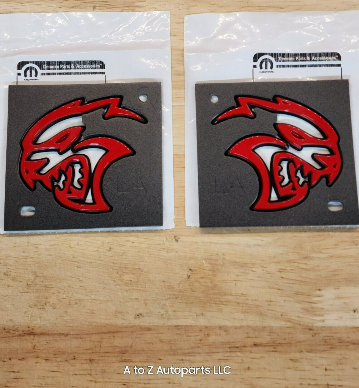 NEW 2022-2023 Dodge Challenger Hellcat Redeye RED Fender (2) Emblems, OEM