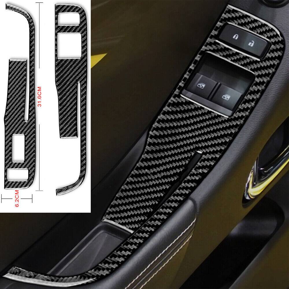 For Chevrolet Camaro 2012-15 Window Shift Switch Panel Carbon Fiber Sticker Trim