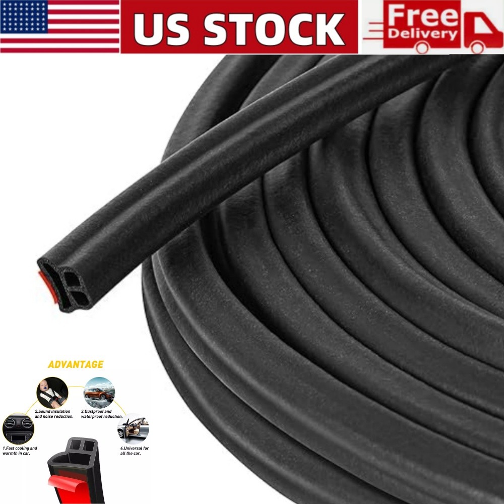 Car Door Seal Strip 33ft Car Weather Stripping Double Layer Rubber Weatherstrip