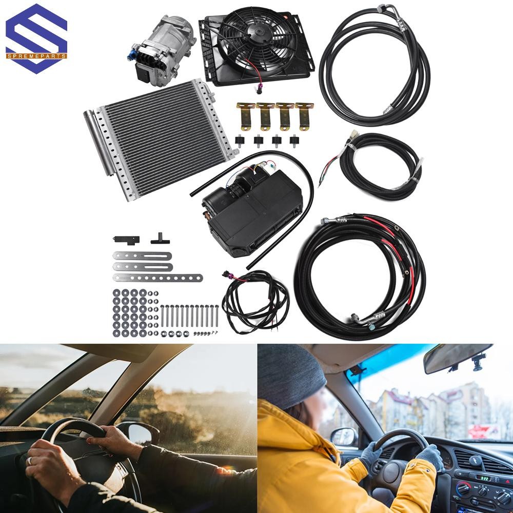 Cool&Heat DC 12V Underdash Electric Air Conditioner Universal Auto Car A/C Kit