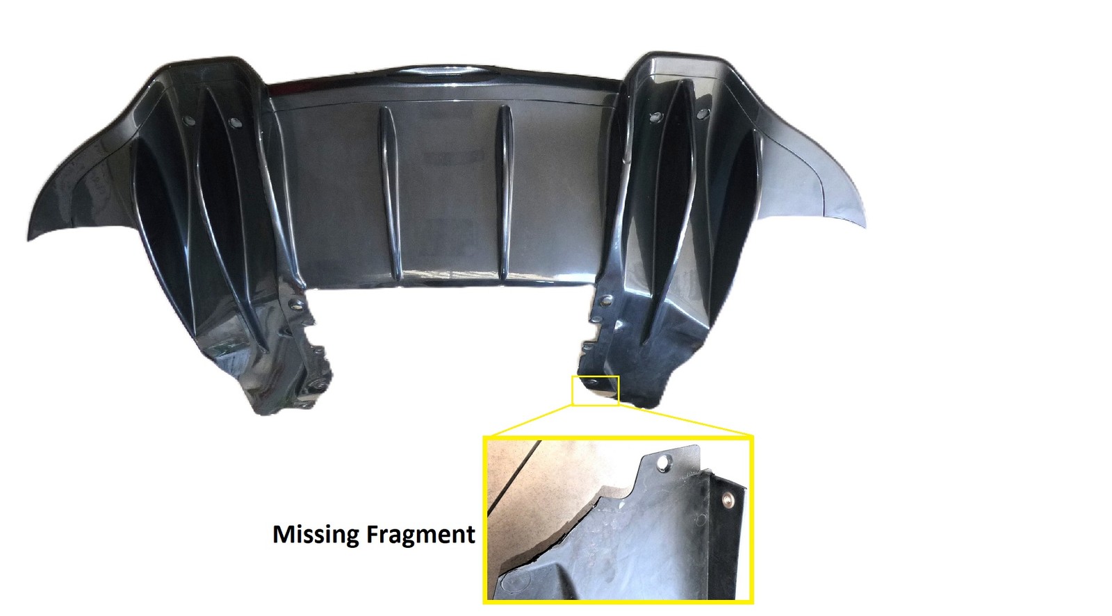 2016-2019 McLaren 570S Rear Bumper Lower Trim Valance Diffuser 13A3797CP OEM