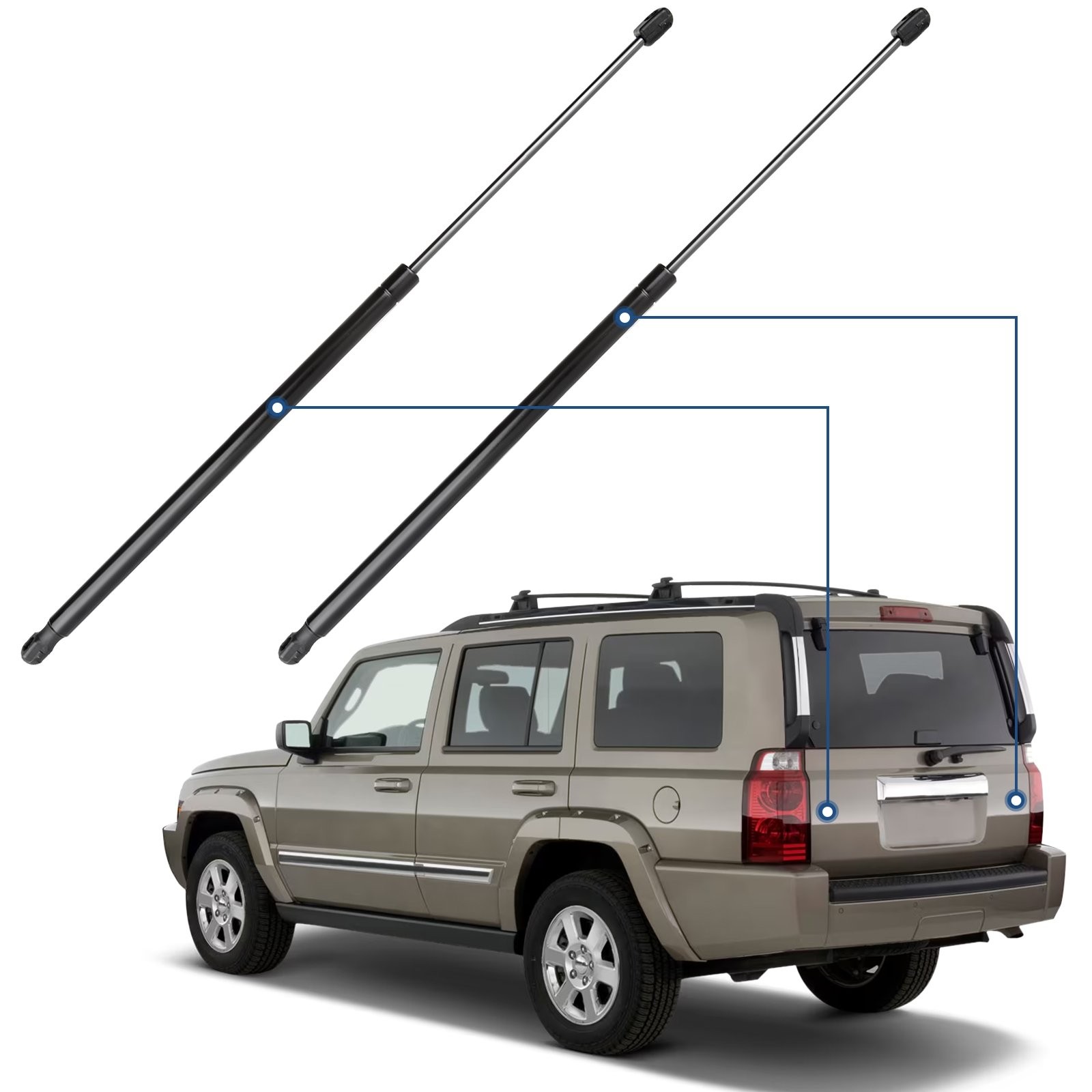 For 2006-2012 Jeep Commander Qty 2 Liftgate Tailgate Hatch Lift Supports Struts