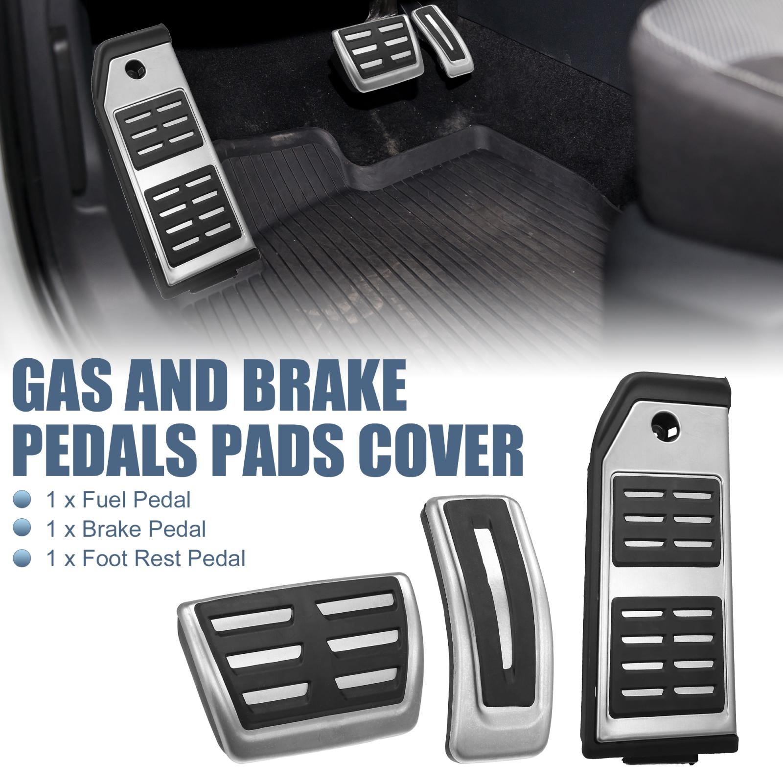 3pcs Gas Brake Foot Rest Pedals Pads Cover for Audi Q7 Q8 for Porsche Cayenne US