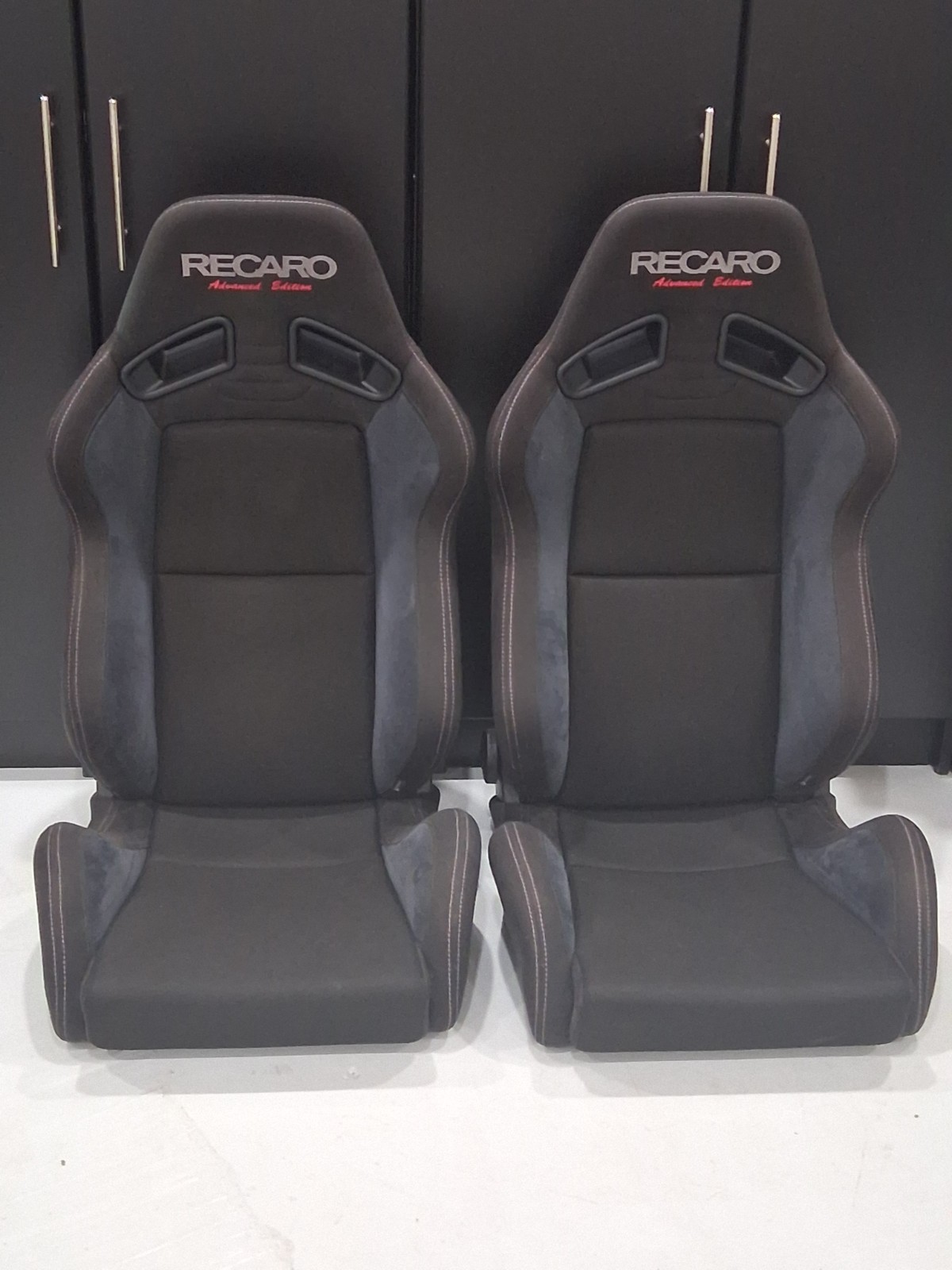 Clean Authentic JDM RECARO SR-7 Seats Advanced Edition Pair Black Alcantara