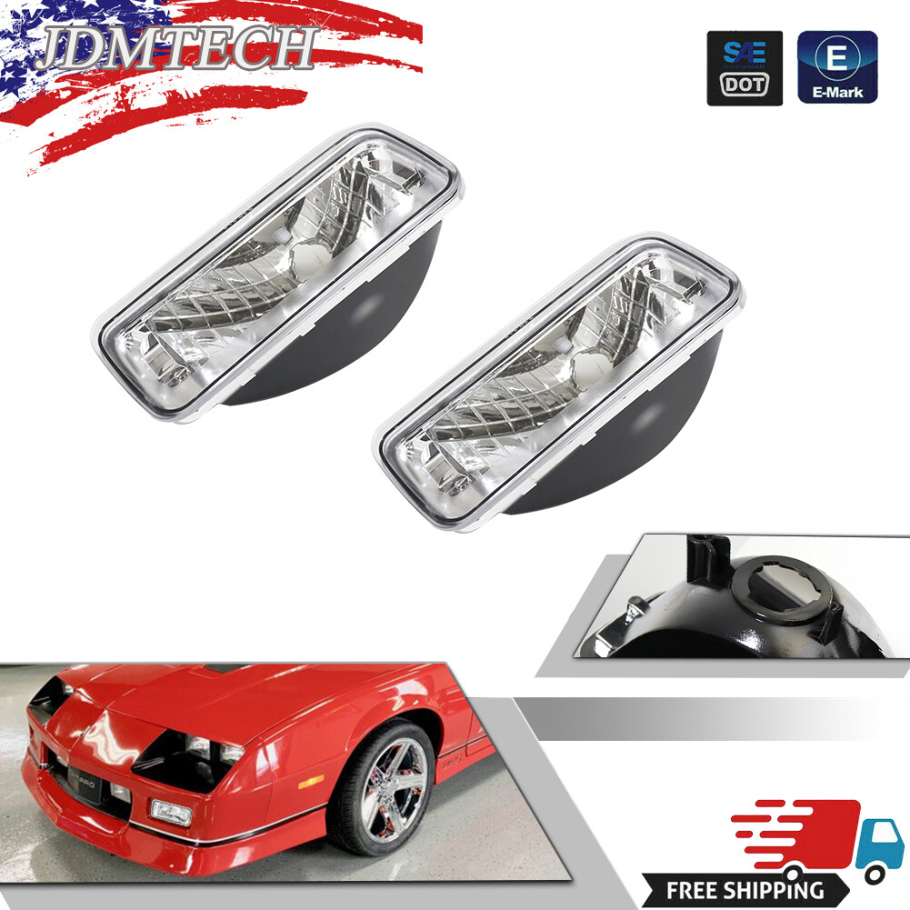 Side Corner Parking Light Lamp Clear Pair Set for 85-92 Chevrolet Camaro Z28
