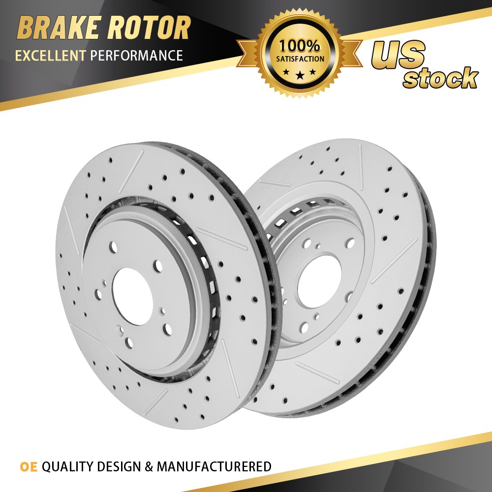 12.60 inch (320mm) Front Drilled and Slotted Disc Brake Rotors for Acura TLX MDX