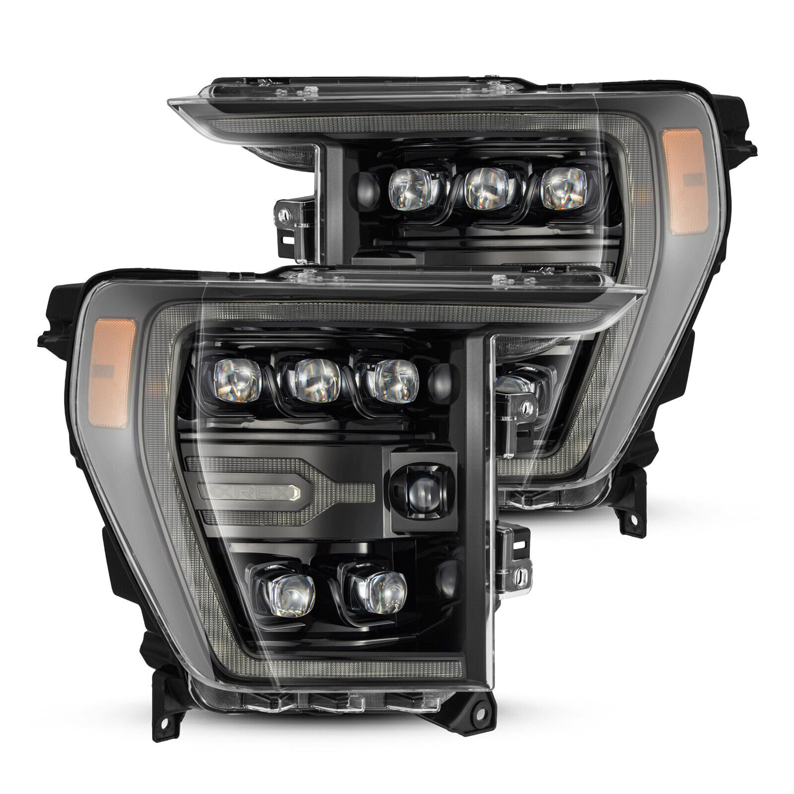 For 21-23 Ford F150 F-150 AlphaRex NOVA Alpha Black LED Projector Headlight Lamp