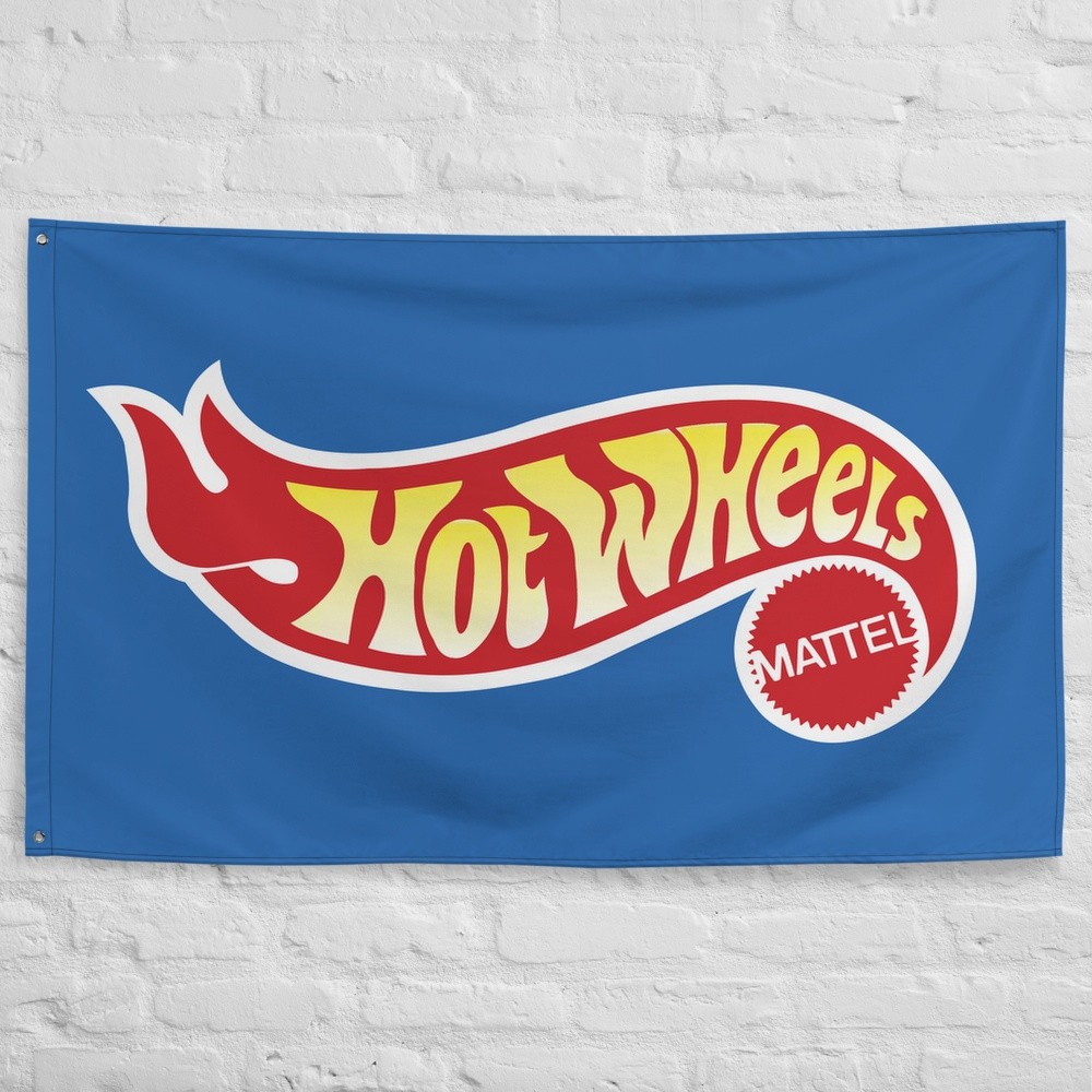 HOT Wheels V2 Flag 3x5 ft Garage Banner Man Cave Wall Decor