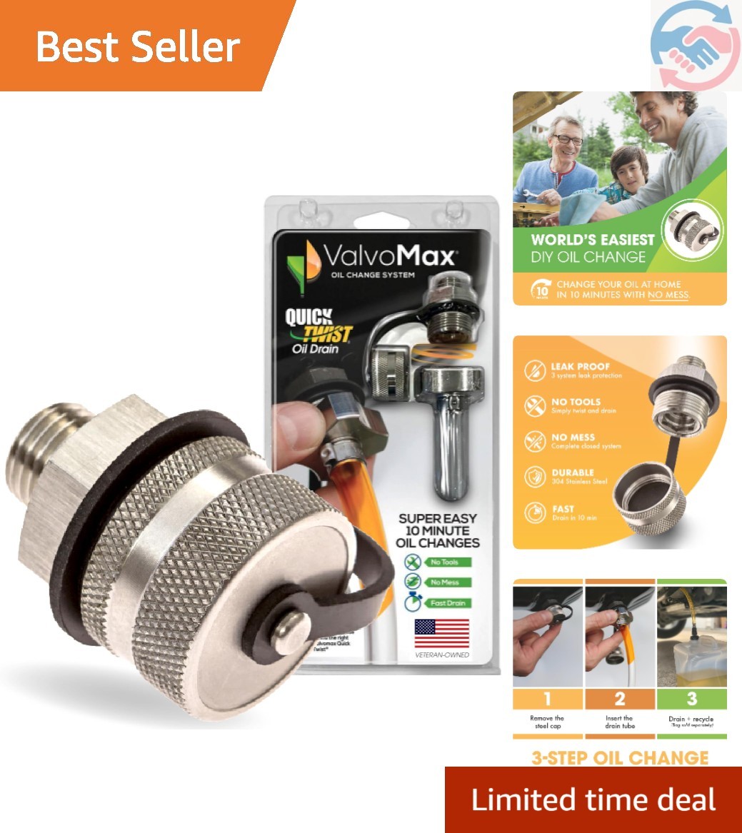 Veteran-Owned Quick Twist Oil Drain Valve – Tool-Free Installation – M14-1.50